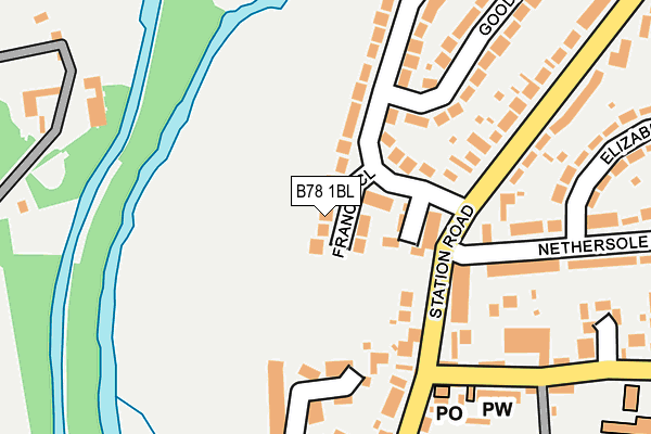 B78 1BL map - OS OpenMap – Local (Ordnance Survey)