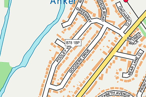 B78 1BP map - OS OpenMap – Local (Ordnance Survey)