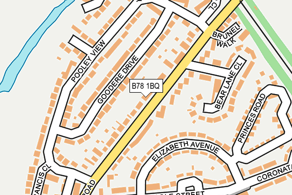 B78 1BQ map - OS OpenMap – Local (Ordnance Survey)