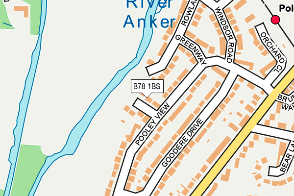 B78 1BS map - OS OpenMap – Local (Ordnance Survey)