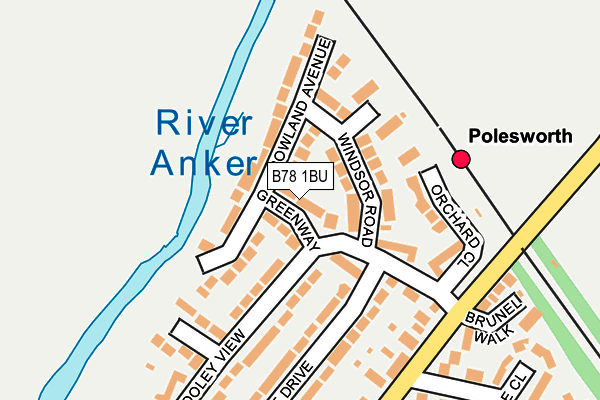 B78 1BU map - OS OpenMap – Local (Ordnance Survey)