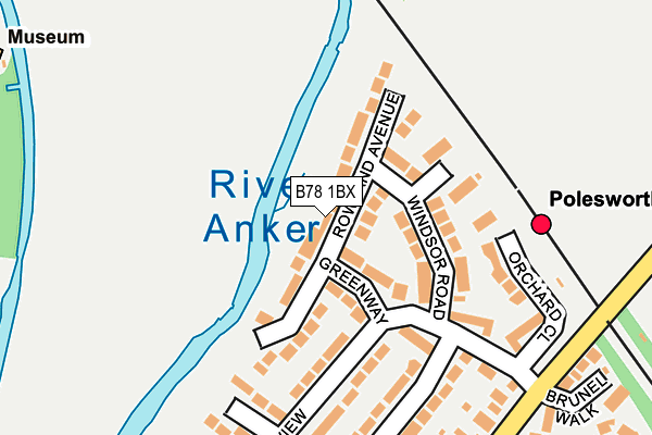 B78 1BX map - OS OpenMap – Local (Ordnance Survey)
