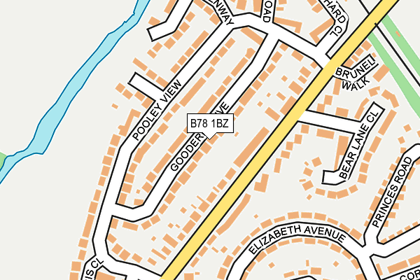 B78 1BZ map - OS OpenMap – Local (Ordnance Survey)