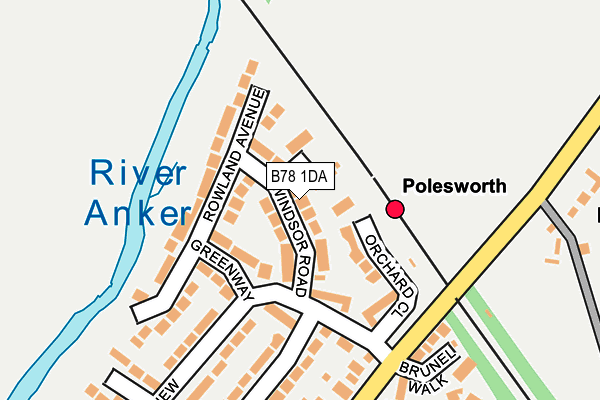 B78 1DA map - OS OpenMap – Local (Ordnance Survey)