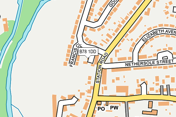 B78 1DD map - OS OpenMap – Local (Ordnance Survey)