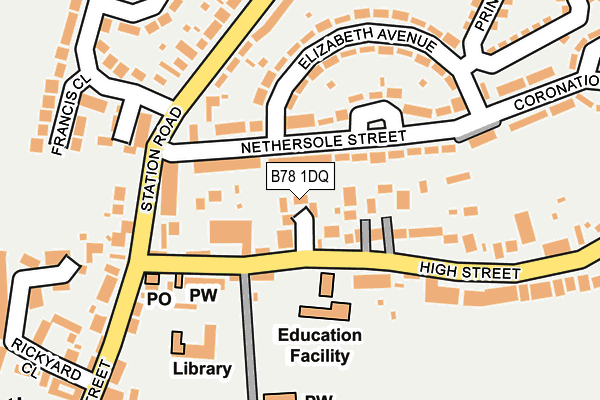 B78 1DQ map - OS OpenMap – Local (Ordnance Survey)