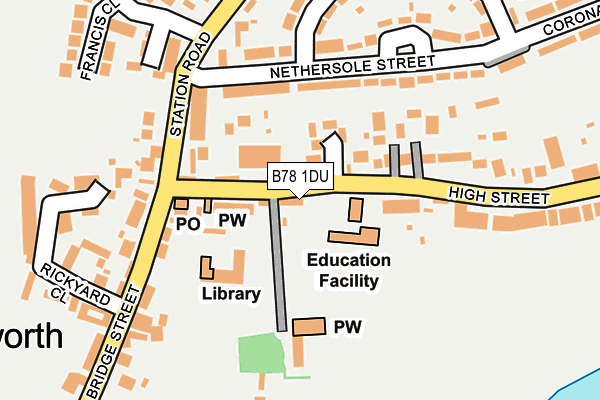 B78 1DU map - OS OpenMap – Local (Ordnance Survey)