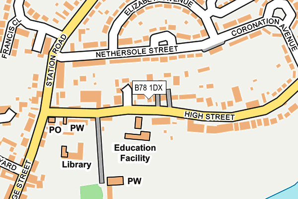 B78 1DX map - OS OpenMap – Local (Ordnance Survey)