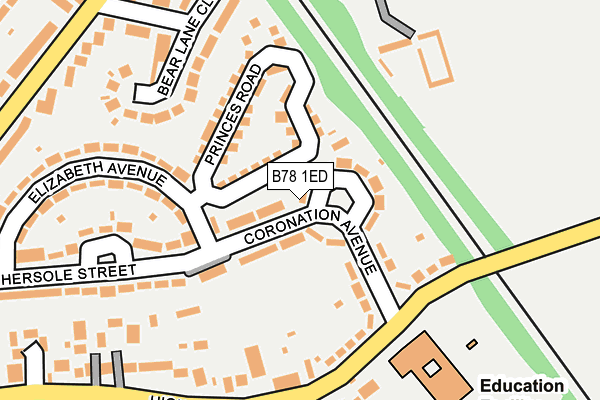 B78 1ED map - OS OpenMap – Local (Ordnance Survey)