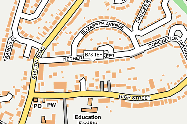 B78 1EF map - OS OpenMap – Local (Ordnance Survey)