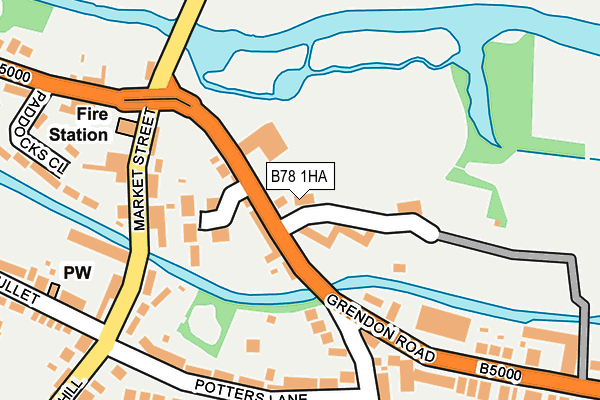 B78 1HA map - OS OpenMap – Local (Ordnance Survey)