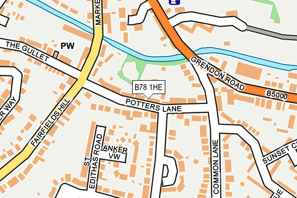 B78 1HE map - OS OpenMap – Local (Ordnance Survey)