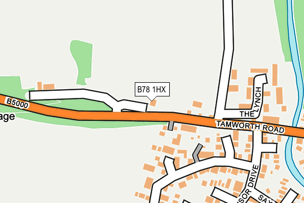 B78 1HX map - OS OpenMap – Local (Ordnance Survey)