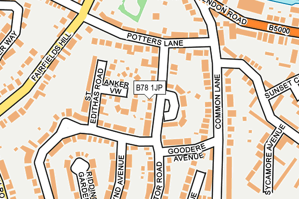 B78 1JP map - OS OpenMap – Local (Ordnance Survey)