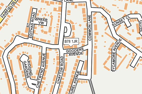 B78 1JR map - OS OpenMap – Local (Ordnance Survey)