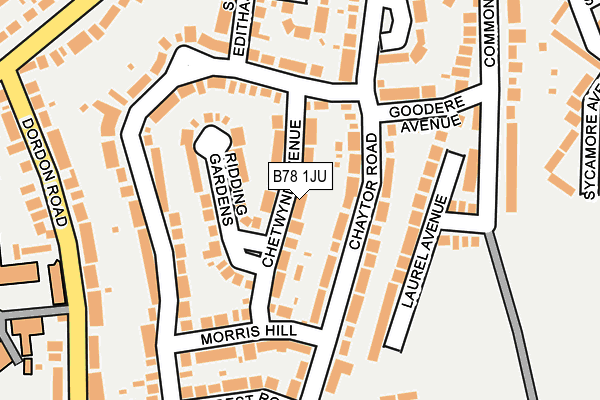 B78 1JU map - OS OpenMap – Local (Ordnance Survey)