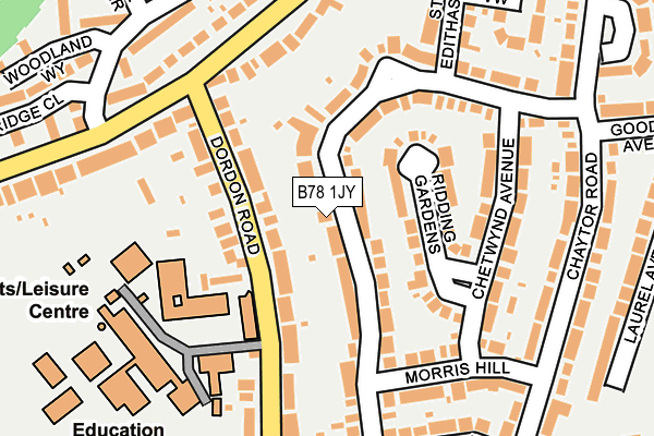 B78 1JY map - OS OpenMap – Local (Ordnance Survey)