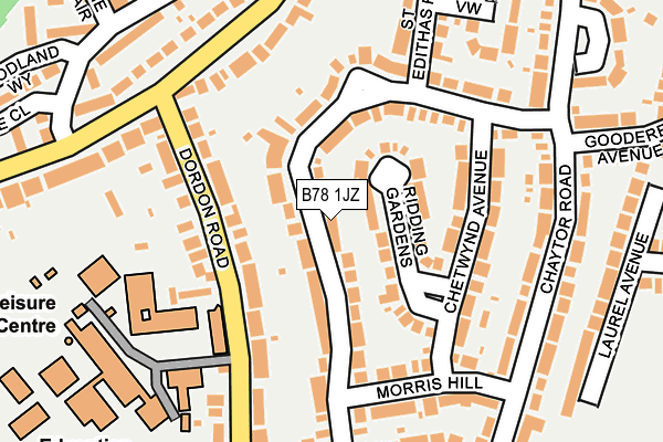 B78 1JZ map - OS OpenMap – Local (Ordnance Survey)