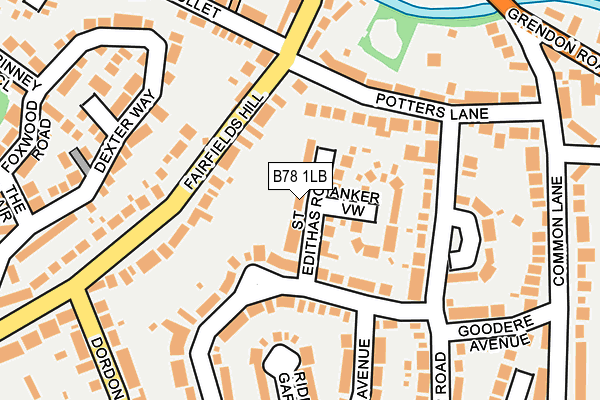 B78 1LB map - OS OpenMap – Local (Ordnance Survey)