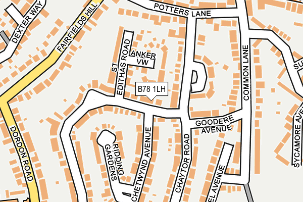 B78 1LH map - OS OpenMap – Local (Ordnance Survey)