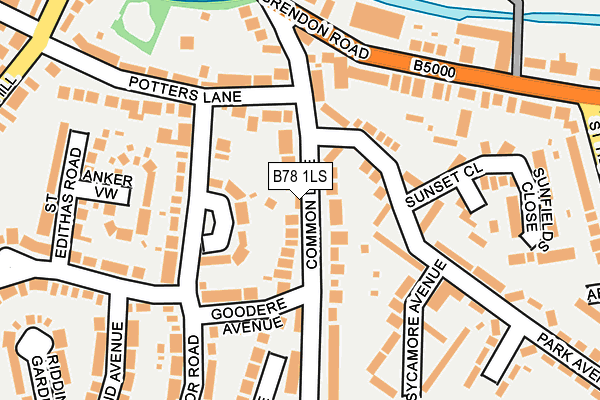 B78 1LS map - OS OpenMap – Local (Ordnance Survey)