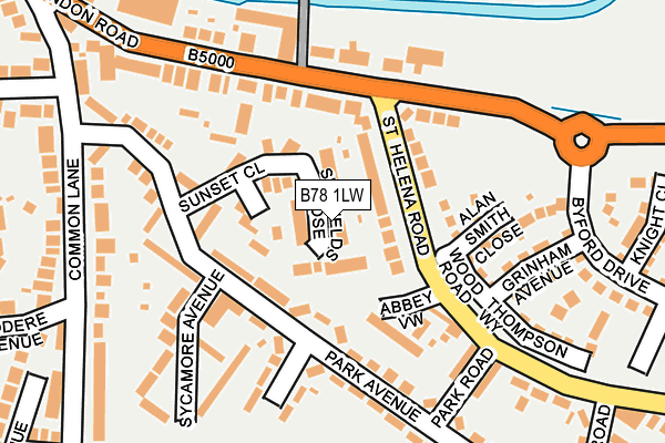 B78 1LW map - OS OpenMap – Local (Ordnance Survey)