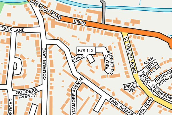 B78 1LX map - OS OpenMap – Local (Ordnance Survey)