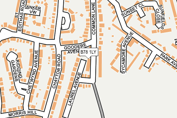 B78 1LY map - OS OpenMap – Local (Ordnance Survey)