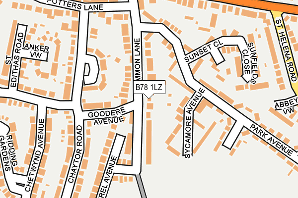 B78 1LZ map - OS OpenMap – Local (Ordnance Survey)