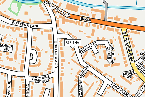 B78 1NA map - OS OpenMap – Local (Ordnance Survey)