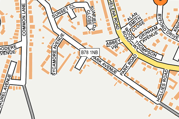 B78 1NB map - OS OpenMap – Local (Ordnance Survey)