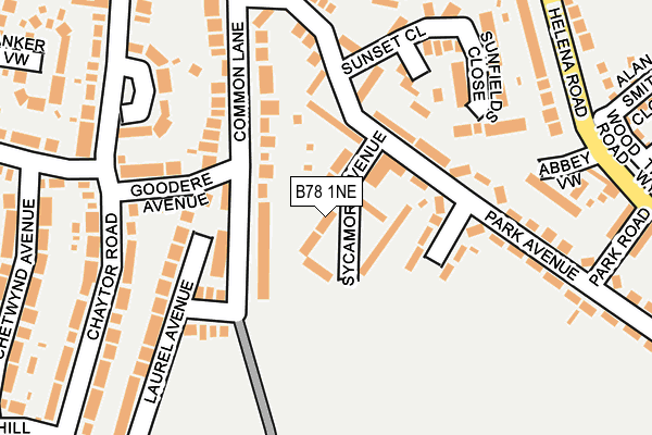 B78 1NE map - OS OpenMap – Local (Ordnance Survey)