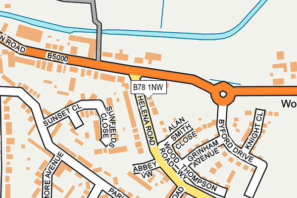 B78 1NW map - OS OpenMap – Local (Ordnance Survey)