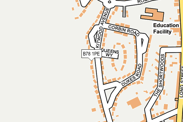 B78 1PE map - OS OpenMap – Local (Ordnance Survey)