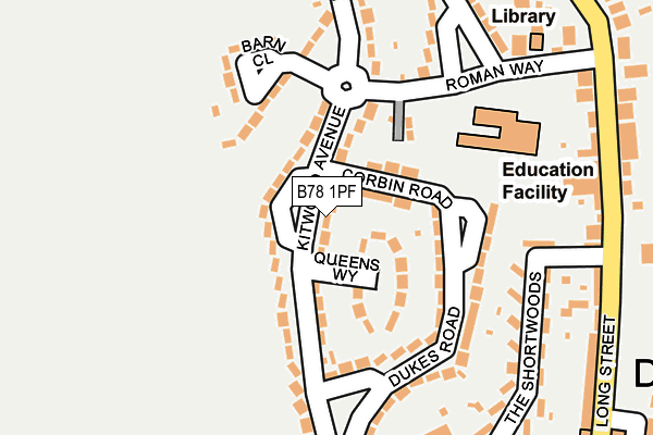 B78 1PF map - OS OpenMap – Local (Ordnance Survey)