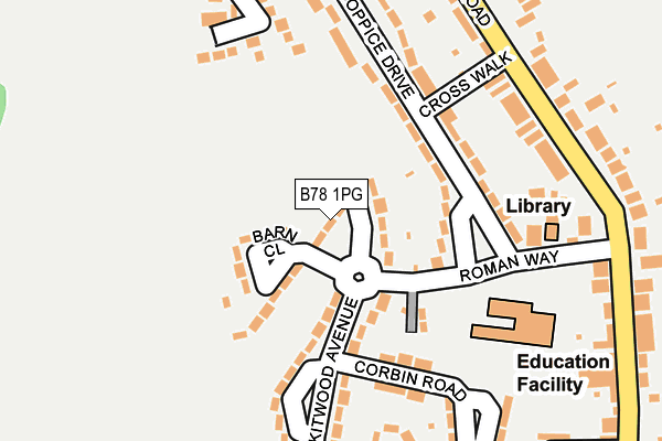 B78 1PG map - OS OpenMap – Local (Ordnance Survey)