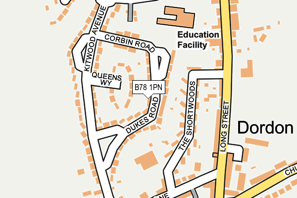 B78 1PN map - OS OpenMap – Local (Ordnance Survey)