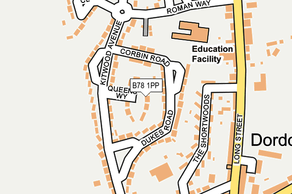 B78 1PP map - OS OpenMap – Local (Ordnance Survey)