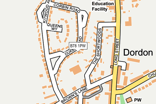 B78 1PW map - OS OpenMap – Local (Ordnance Survey)