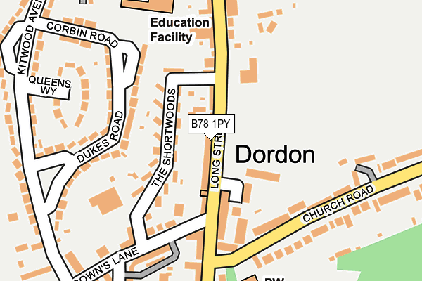 B78 1PY map - OS OpenMap – Local (Ordnance Survey)