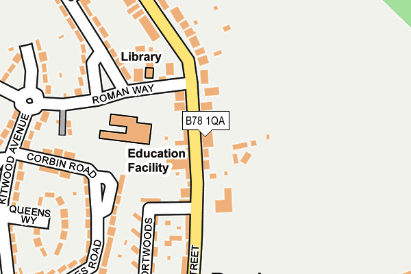 B78 1QA map - OS OpenMap – Local (Ordnance Survey)