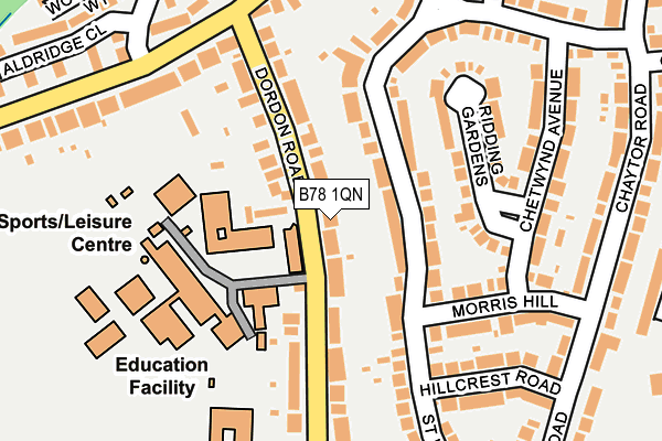 B78 1QN map - OS OpenMap – Local (Ordnance Survey)