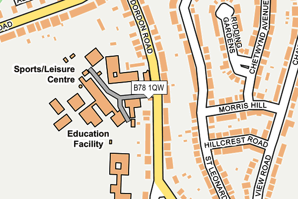 B78 1QW map - OS OpenMap – Local (Ordnance Survey)