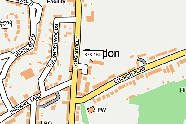 B78 1SD map - OS OpenMap – Local (Ordnance Survey)