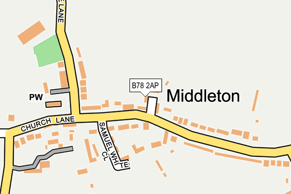 B78 2AP map - OS OpenMap – Local (Ordnance Survey)