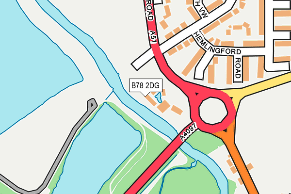 B78 2DG map - OS OpenMap – Local (Ordnance Survey)