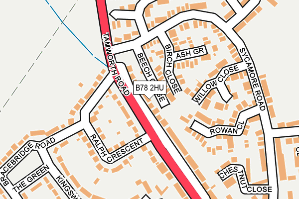 B78 2HU map - OS OpenMap – Local (Ordnance Survey)