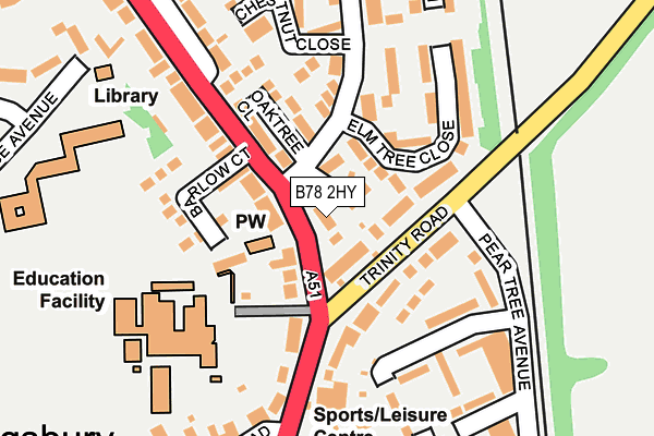 B78 2HY map - OS OpenMap – Local (Ordnance Survey)