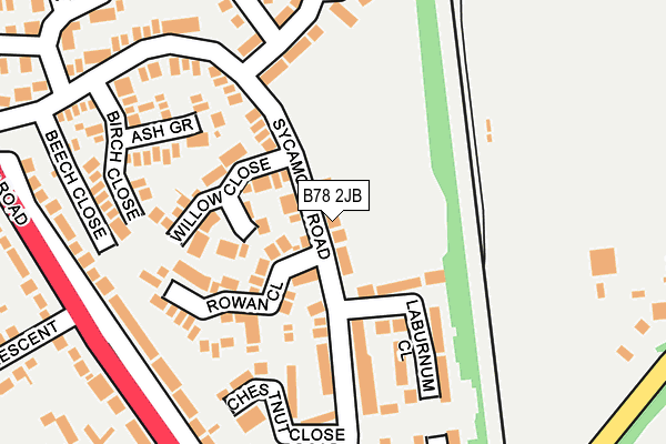 B78 2JB map - OS OpenMap – Local (Ordnance Survey)