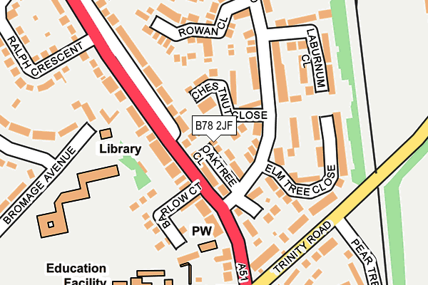 B78 2JF map - OS OpenMap – Local (Ordnance Survey)